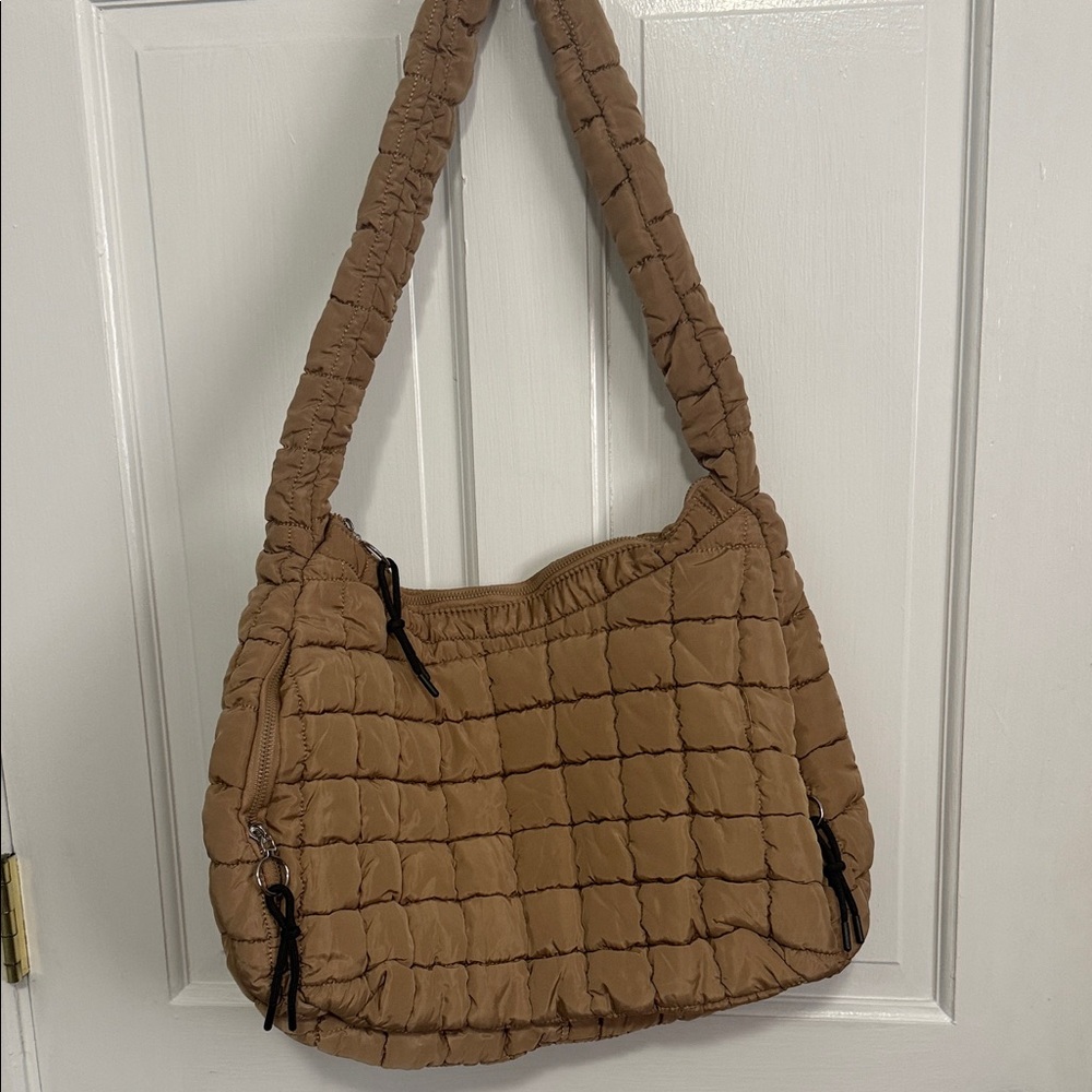 Quilted Tan Shoulder Bag